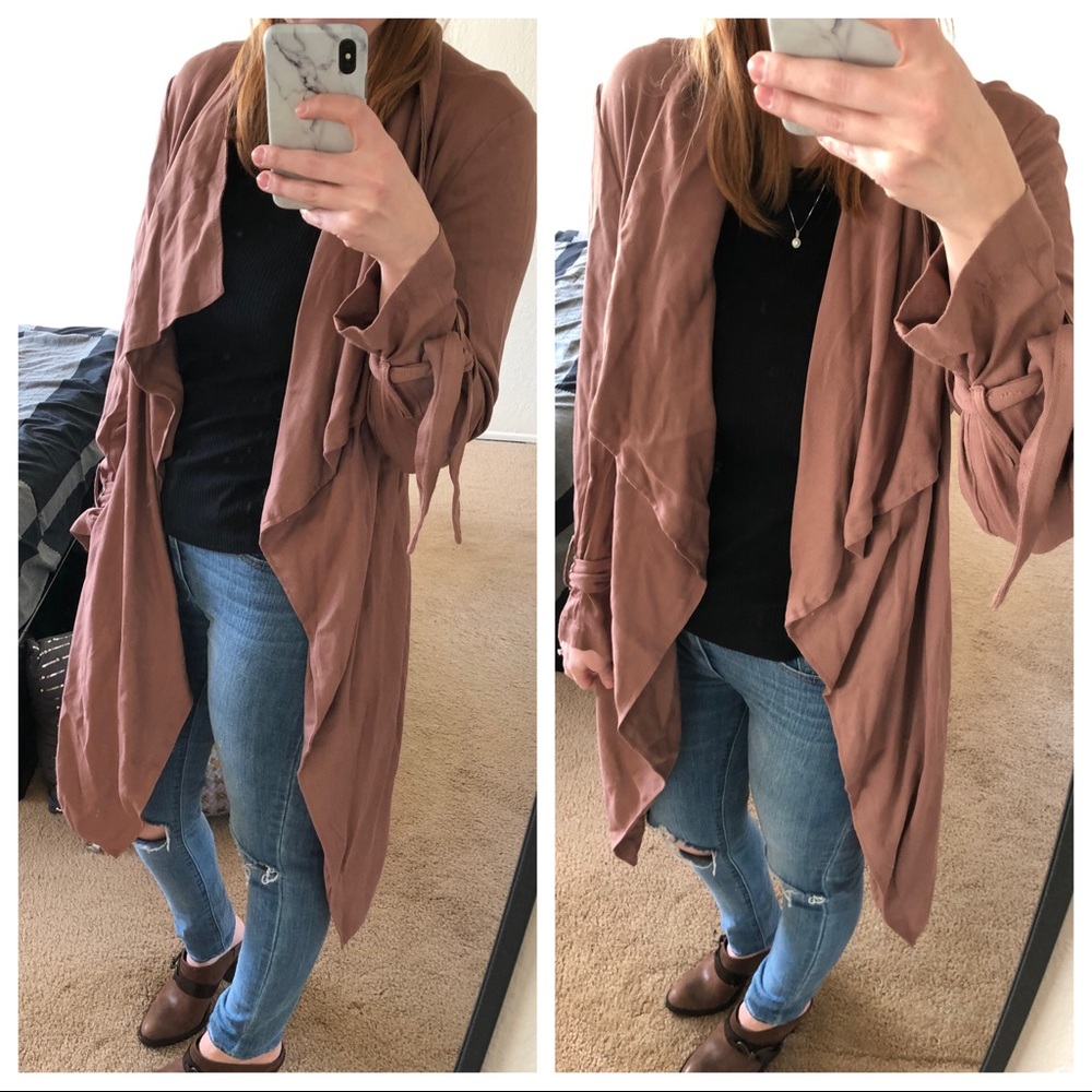 Anthro Thread & Supply open front belted trench coat Large - Picture 3 of 9